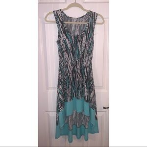 Patterned high low dress
